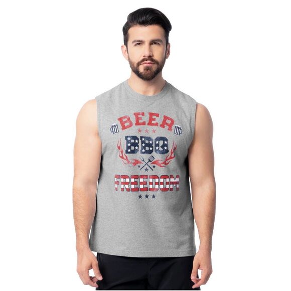 Way to Celebrate Men's 4th July United Graphic Muscle Tank Size Large. Gray - Picture 1 of 6